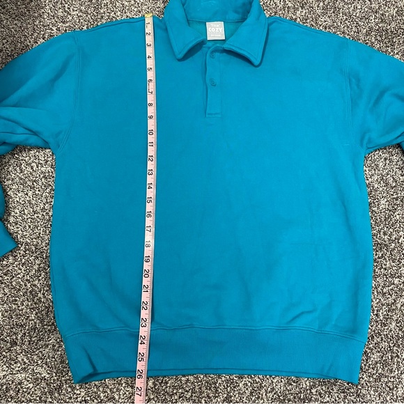 TNA Cozy Fleece Boyfriend Blue‎ Pullover Sweatshirt Woman’s Size Small - Picture 6 of 6